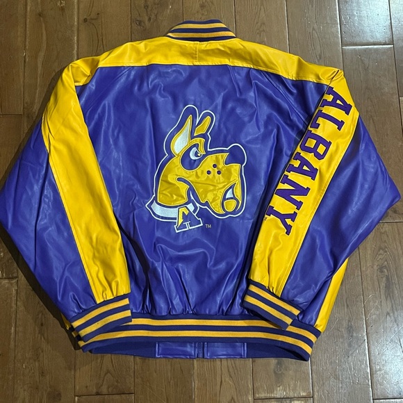 Rare vintage University of Albany Great Danes leather jacket - Picture 2 of 6